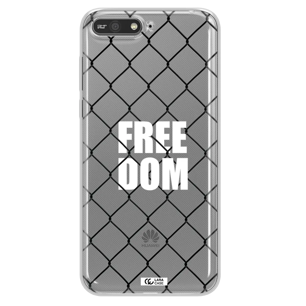 a close-up of a chain link fence Huawei Y6 2018 Clear TPU Case