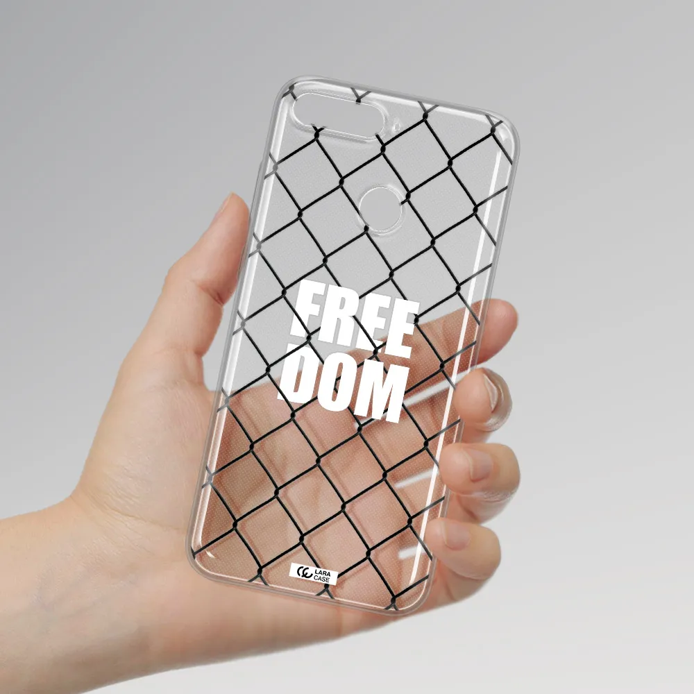 a close-up of a chain link fence Huawei Y6 Prime 2018 Clear TPU Case