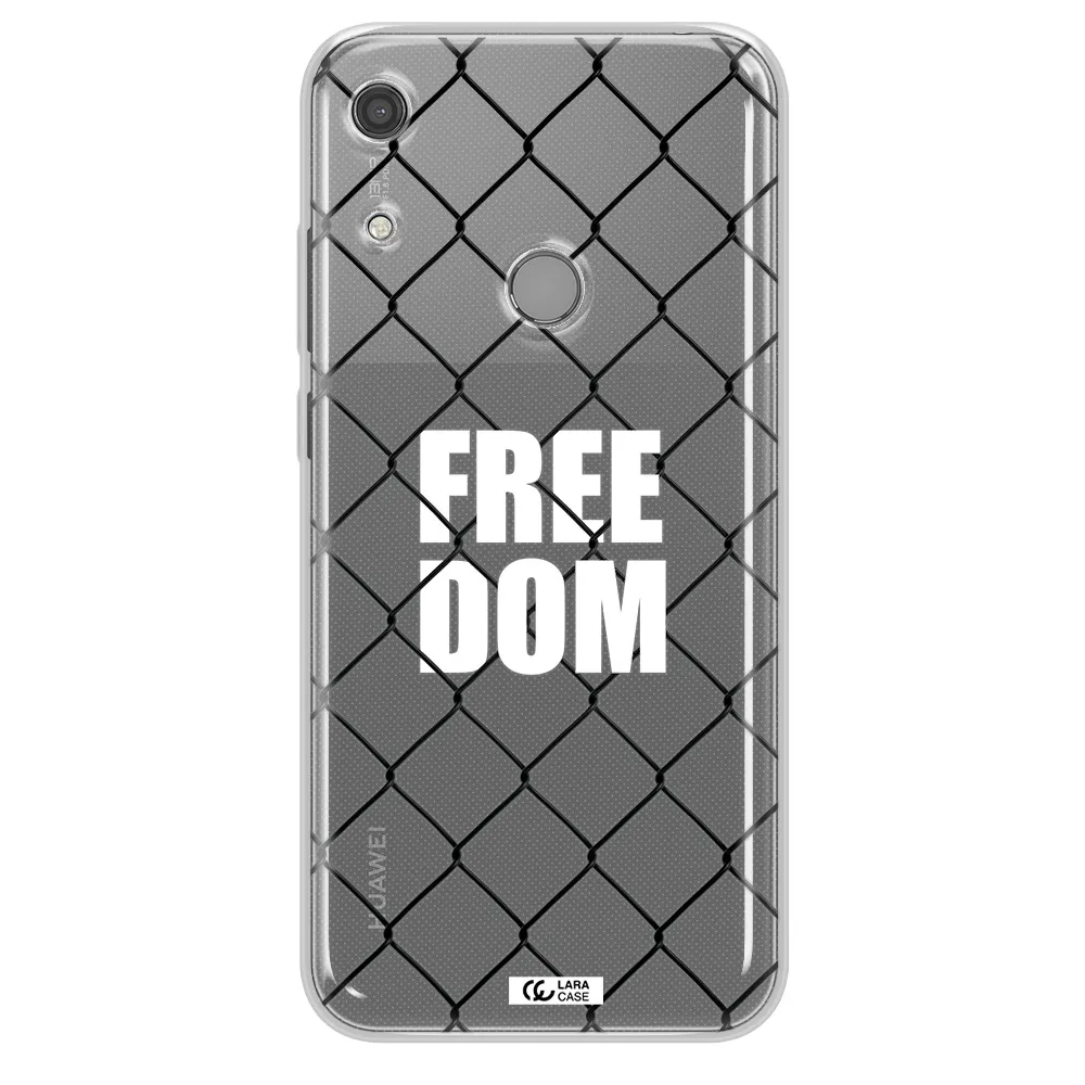 a close-up of a chain link fence Huawei Y6S Clear TPU Case
