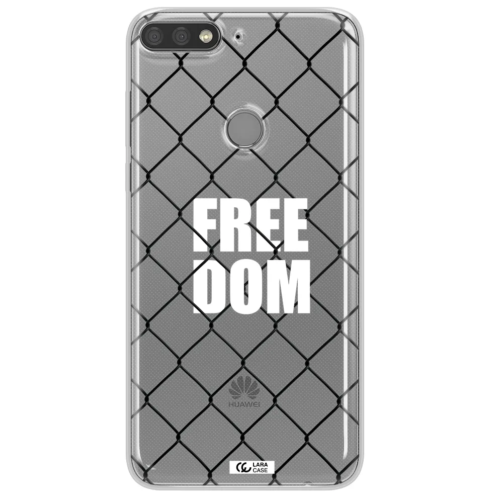 a close-up of a chain link fence Huawei Y7 Prime 2018 Clear TPU Case