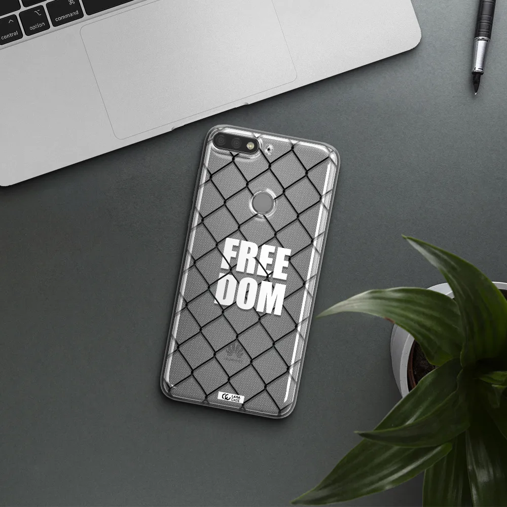 a close-up of a chain link fence Huawei Y7 Prime 2018 Clear TPU Case