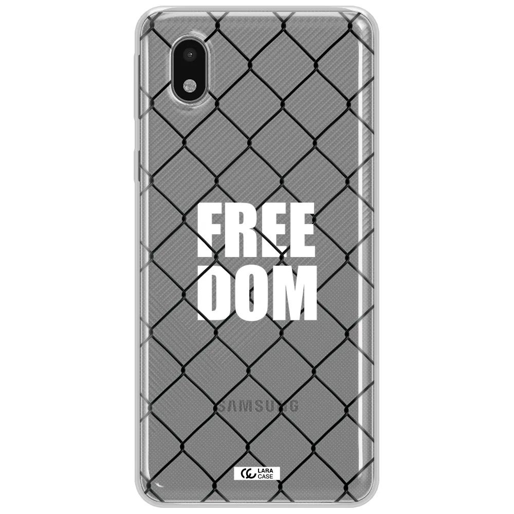 A Close-Up Of A Chain Link Fence Samsung A01 Core Clear Tpu Case