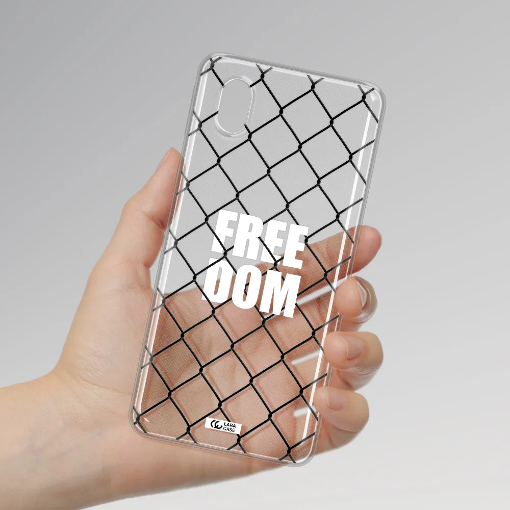 A Close-Up Of A Chain Link Fence Samsung A01 Core Clear Tpu Case