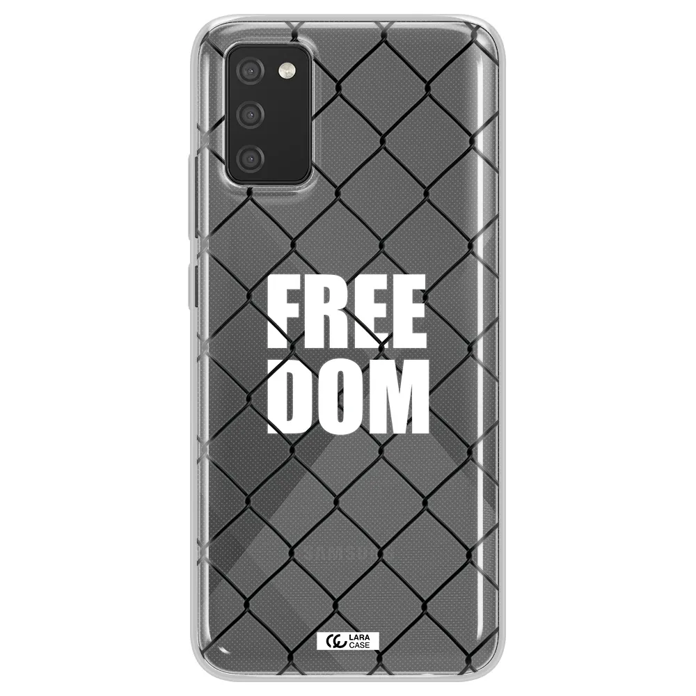 a close-up of a chain link fence Samsung A02S Clear TPU Case