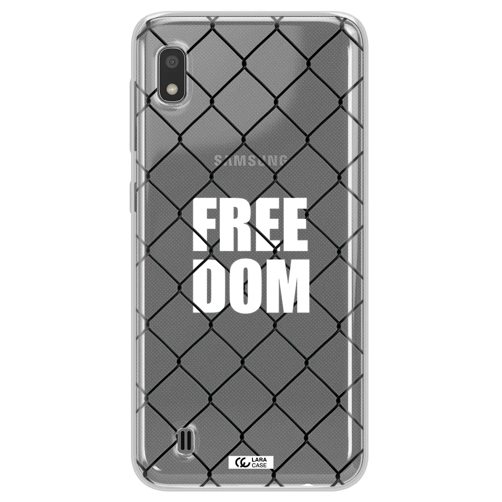 a close-up of a chain link fence Samsung A10 Clear TPU Case