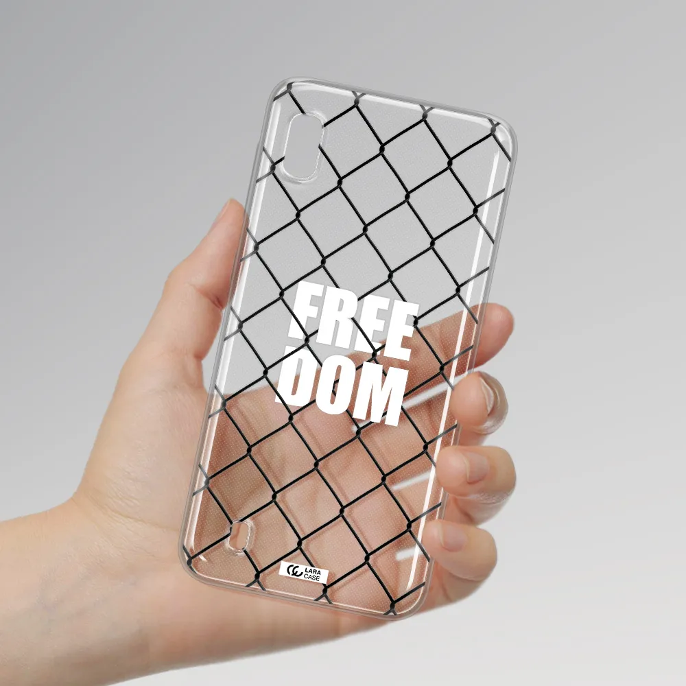 a close-up of a chain link fence Samsung A10 Clear TPU Case