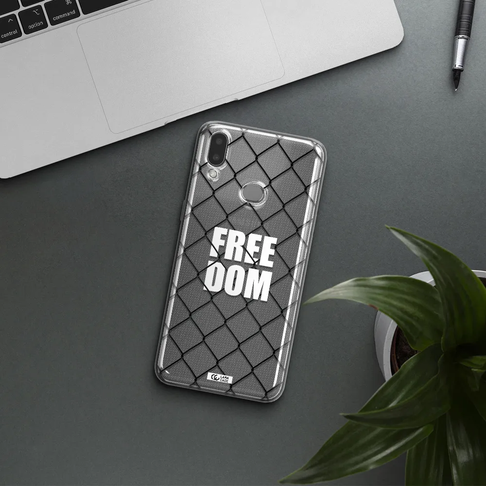 a close-up of a chain link fence Samsung A10S Clear TPU Case