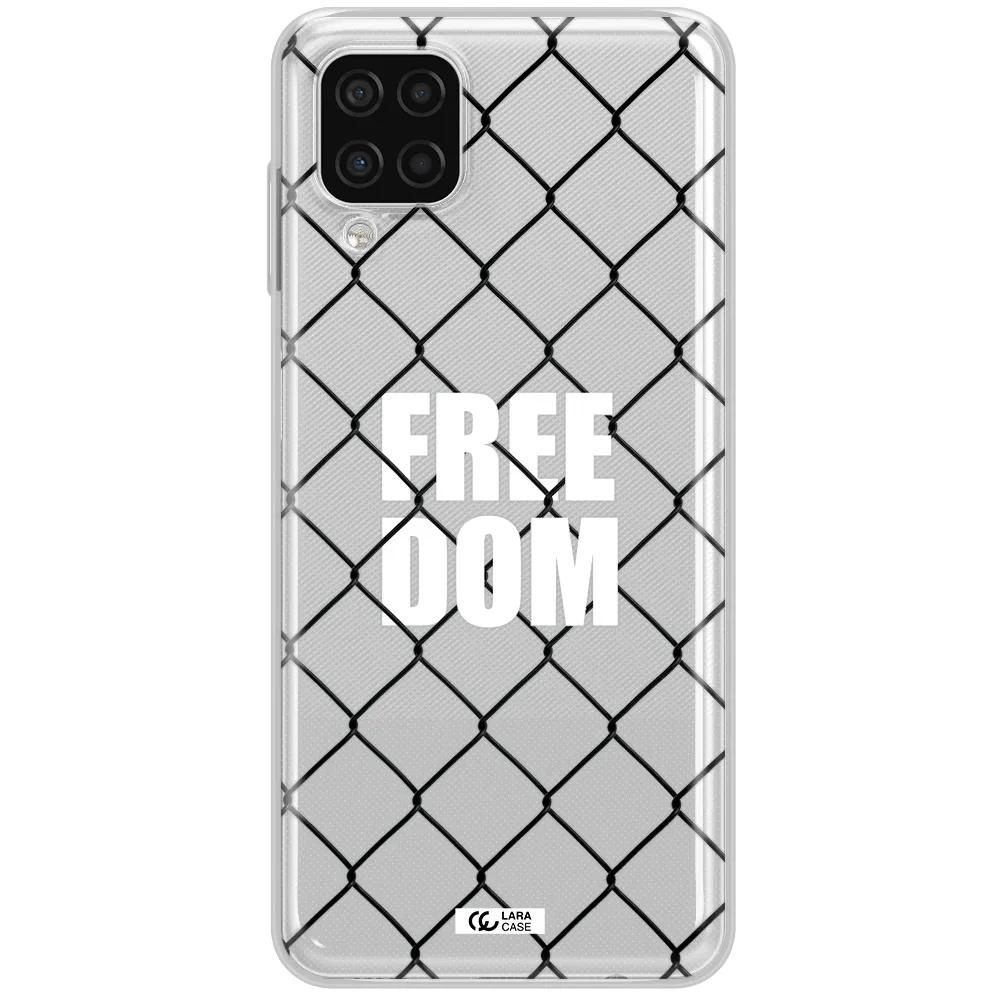a close-up of a chain link fence Samsung A12 4g Clear TPU Case