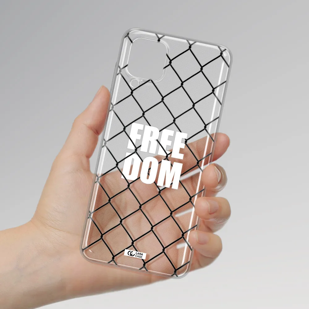 a close-up of a chain link fence Samsung A12 4g Clear TPU Case