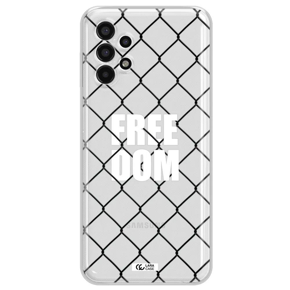 a close-up of a chain link fence Samsung A13 4g Clear TPU Case