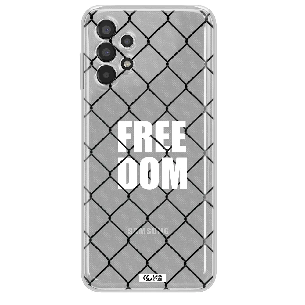 a close-up of a chain link fence Samsung A13 Clear TPU Case