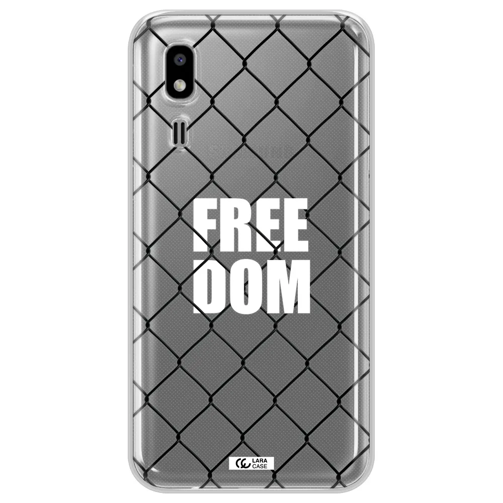 a close-up of a chain link fence Samsung A2 Core Clear TPU Case