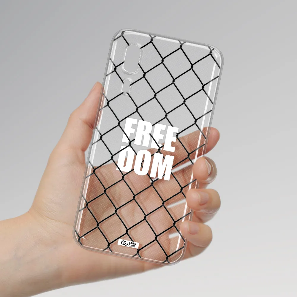 a close-up of a chain link fence Samsung A2 Core Clear TPU Case