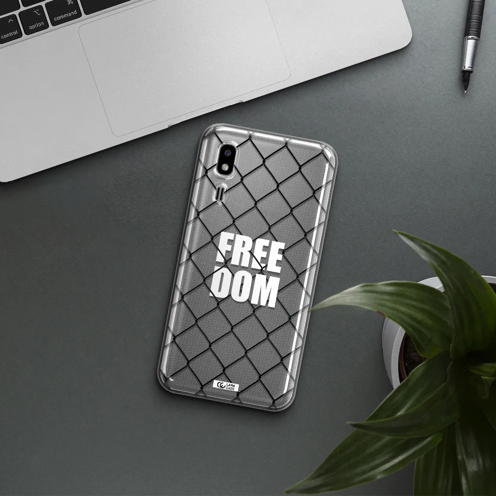 a close-up of a chain link fence Samsung A2 Core Clear TPU Case