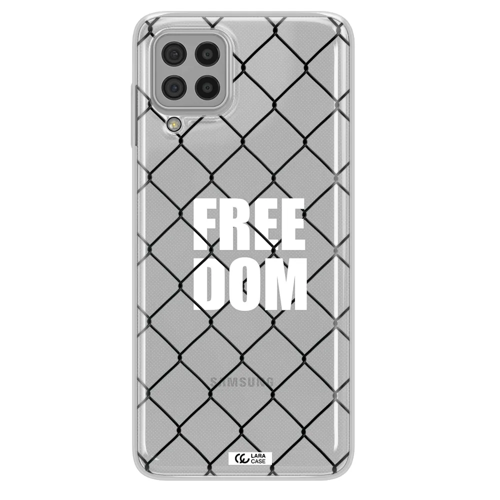 a close-up of a chain link fence Samsung A22 4g Clear TPU Case