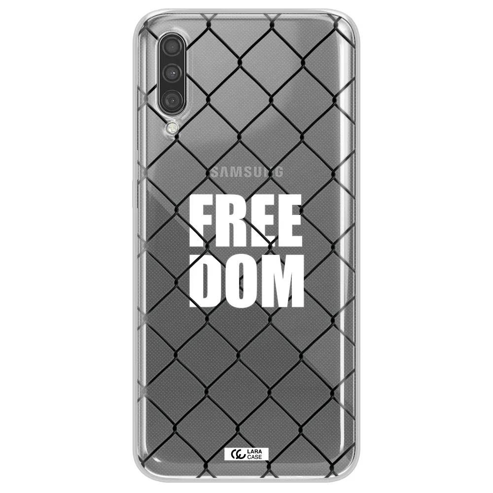 a close-up of a chain link fence Samsung A30S Clear TPU Case