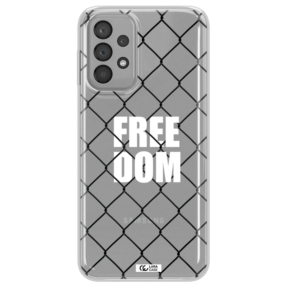 a close-up of a chain link fence Samsung A33 Clear TPU Case