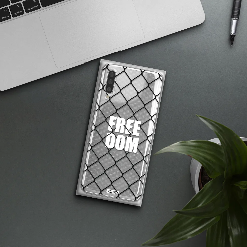 A Close-Up Of A Chain Link Fence Samsung A50S Clear Tpu Case