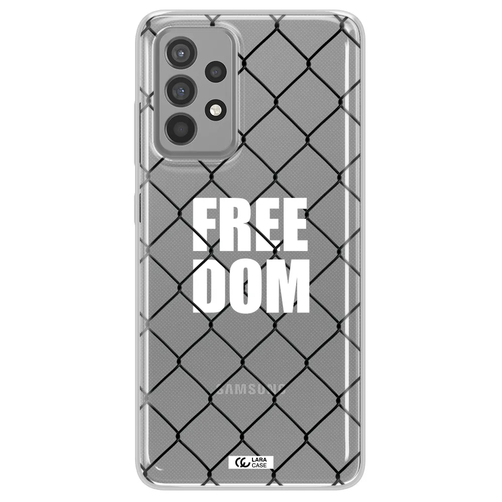 a close-up of a chain link fence Samsung A52 Clear TPU Case