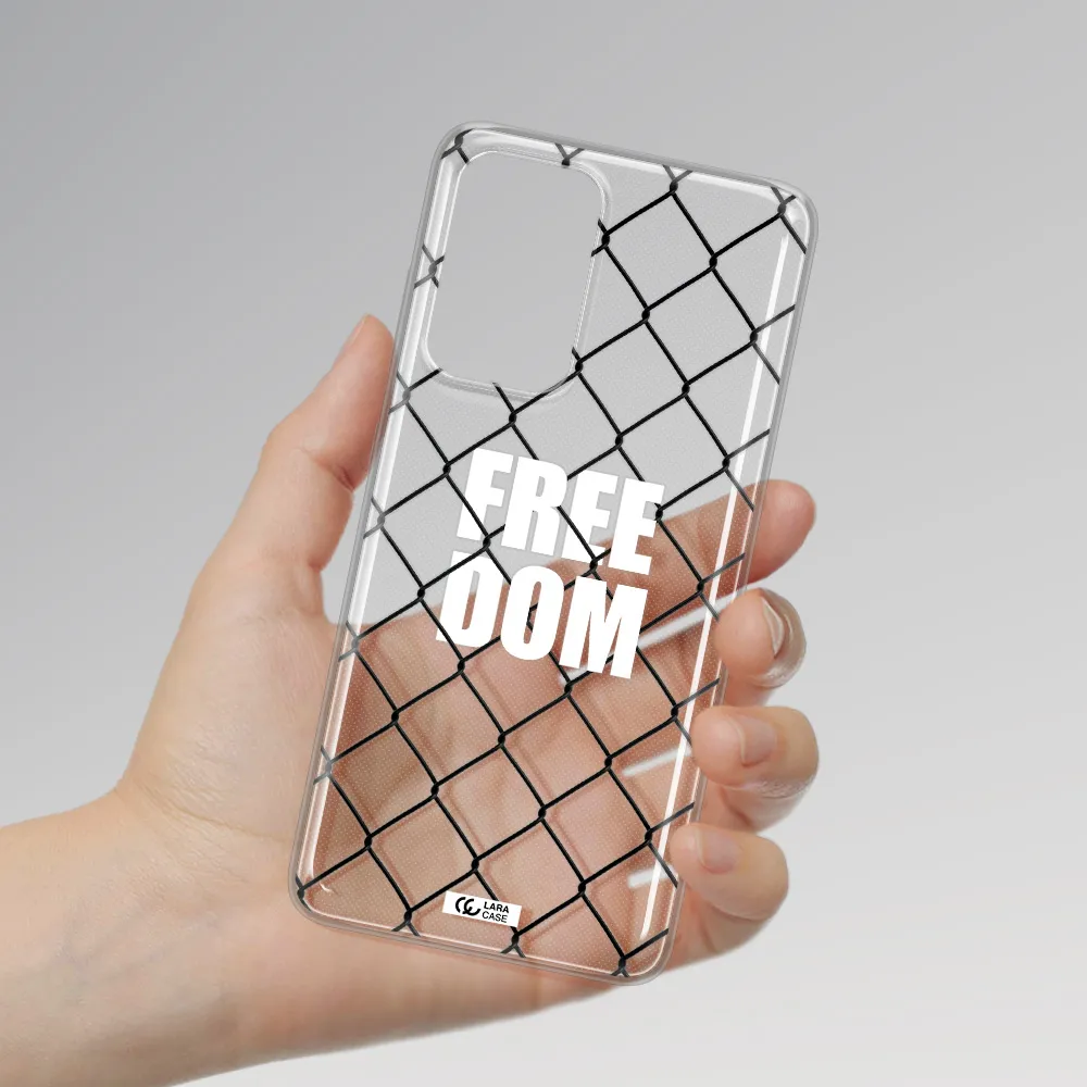 a close-up of a chain link fence Samsung A52 Clear TPU Case