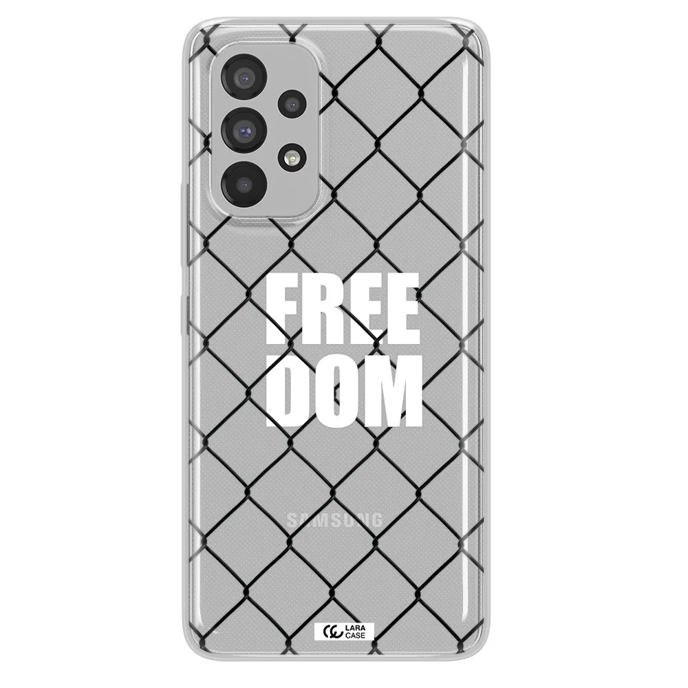 a close-up of a chain link fence Samsung A53 Clear TPU Case
