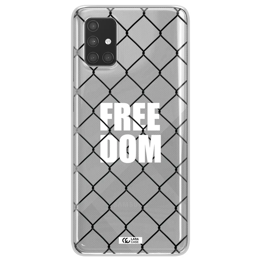 a close-up of a chain link fence Samsung A71 Clear TPU Case