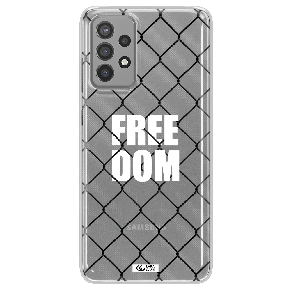 a close-up of a chain link fence Samsung A72 Clear TPU Case