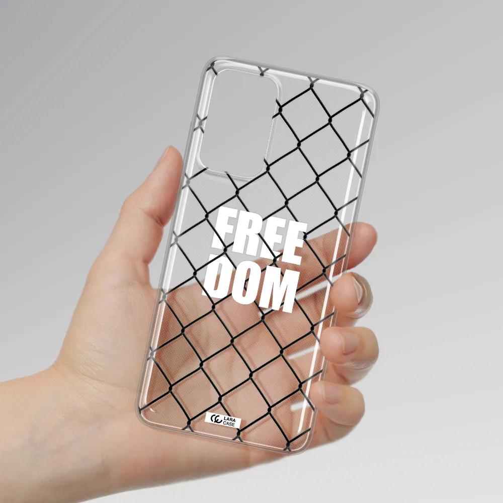 a close-up of a chain link fence Samsung A72 Clear TPU Case