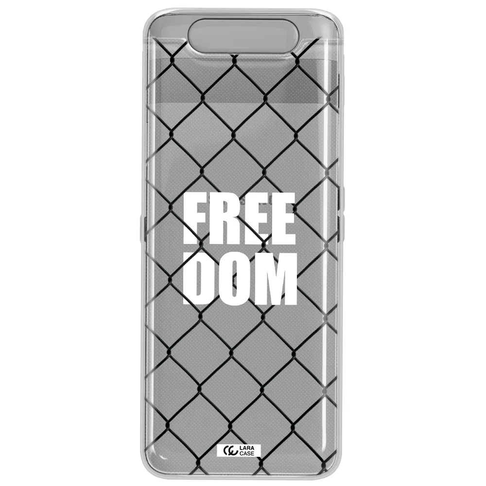 a close-up of a chain link fence Samsung A80 Clear TPU Case
