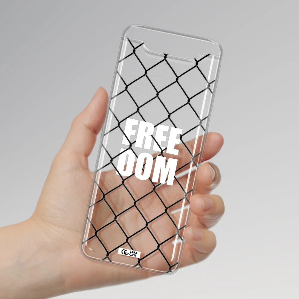 a close-up of a chain link fence Samsung A80 Clear TPU Case