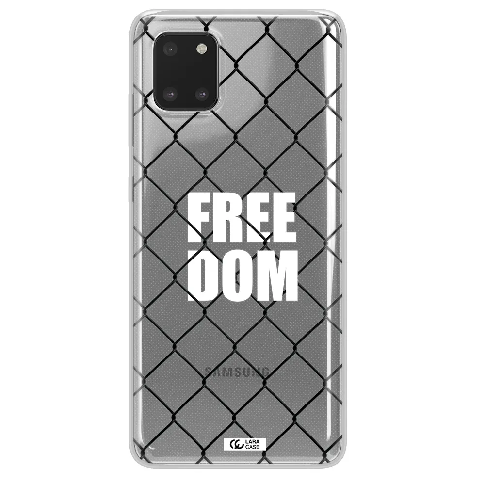 a close-up of a chain link fence Samsung A81 Clear TPU Case