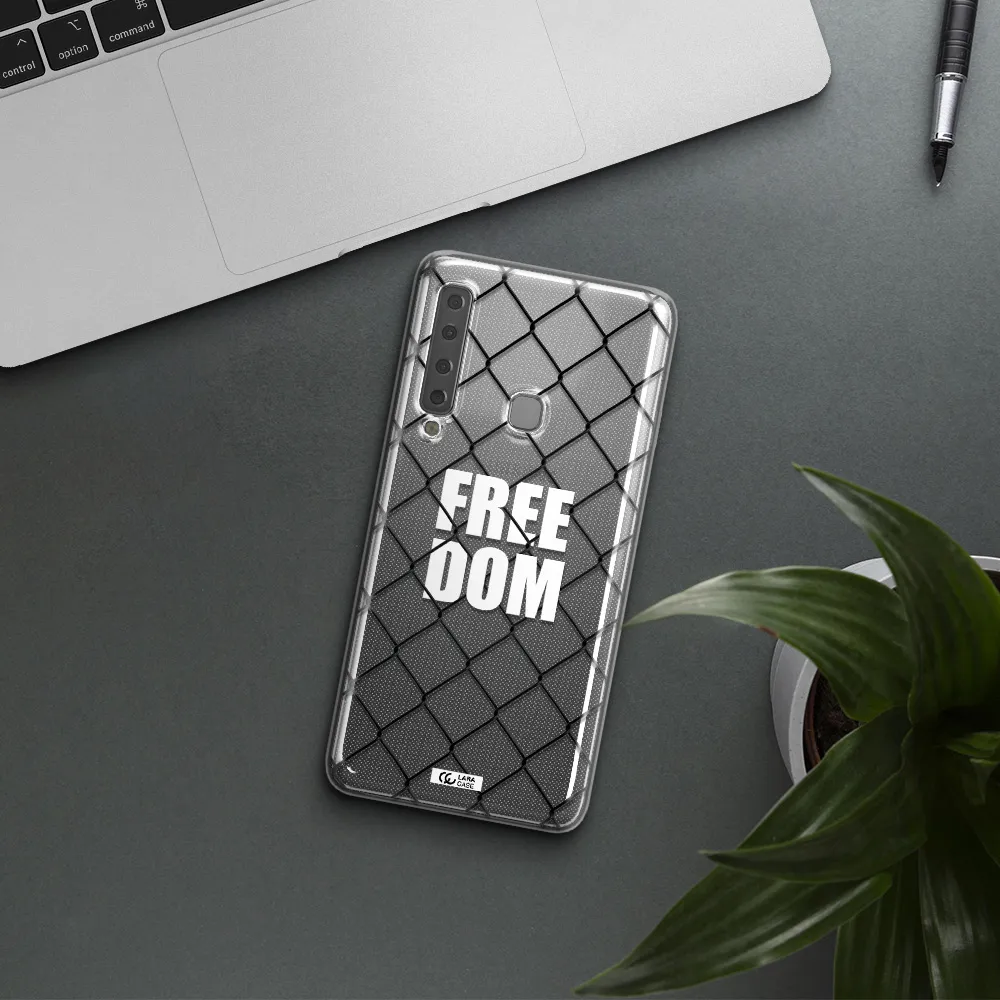 a close-up of a chain link fence Samsung A9 2018 Clear TPU Case