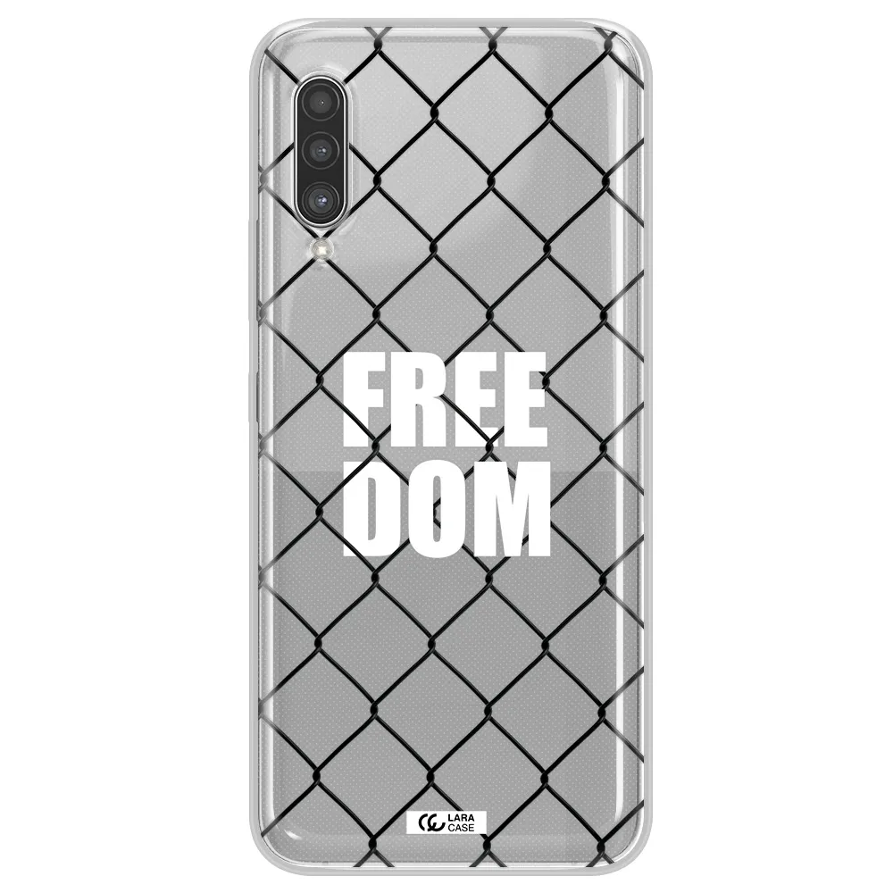 a close-up of a chain link fence Samsung A90 Clear TPU Case