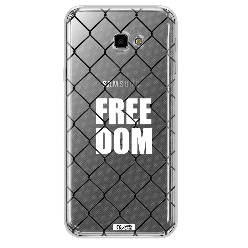 a close-up of a chain link fence Samsung J4 Plus Clear TPU Case