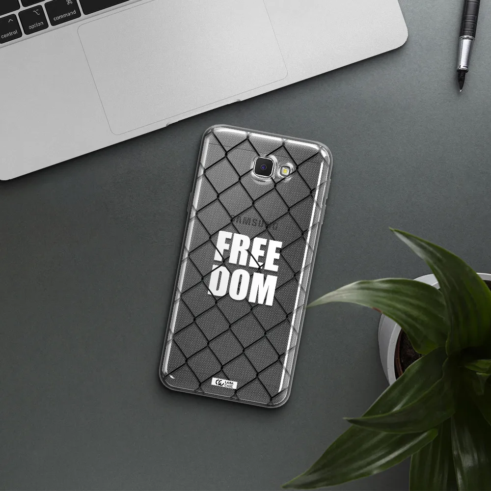 a close-up of a chain link fence Samsung J5 Prime Clear TPU Case