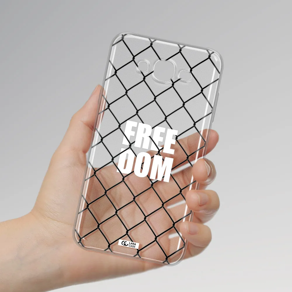 a close-up of a chain link fence Samsung J7 Clear TPU Case