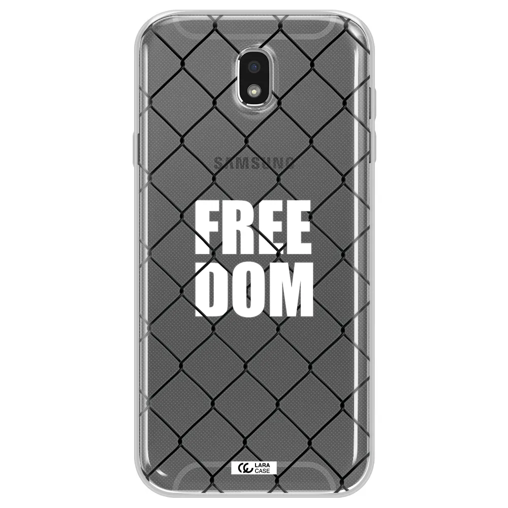 a close-up of a chain link fence Samsung J7 Pro Clear TPU Case