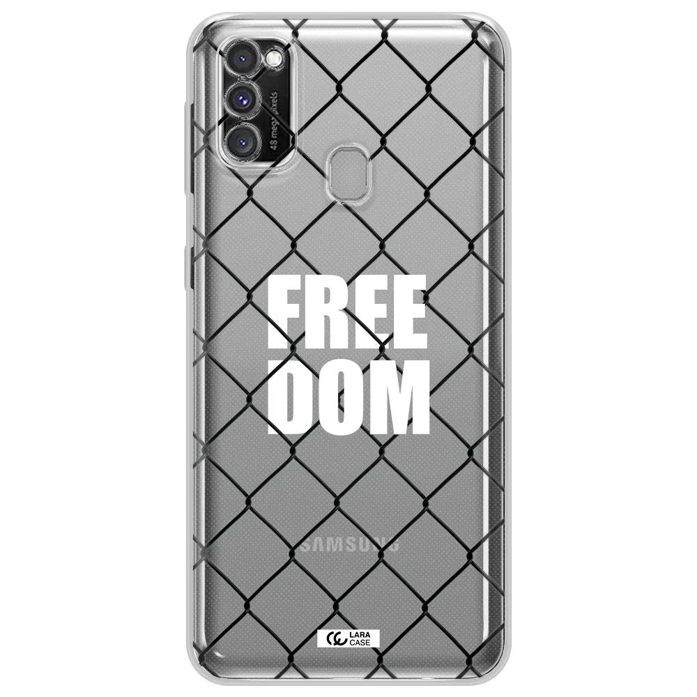a close-up of a chain link fence Samsung M30S Clear TPU Case