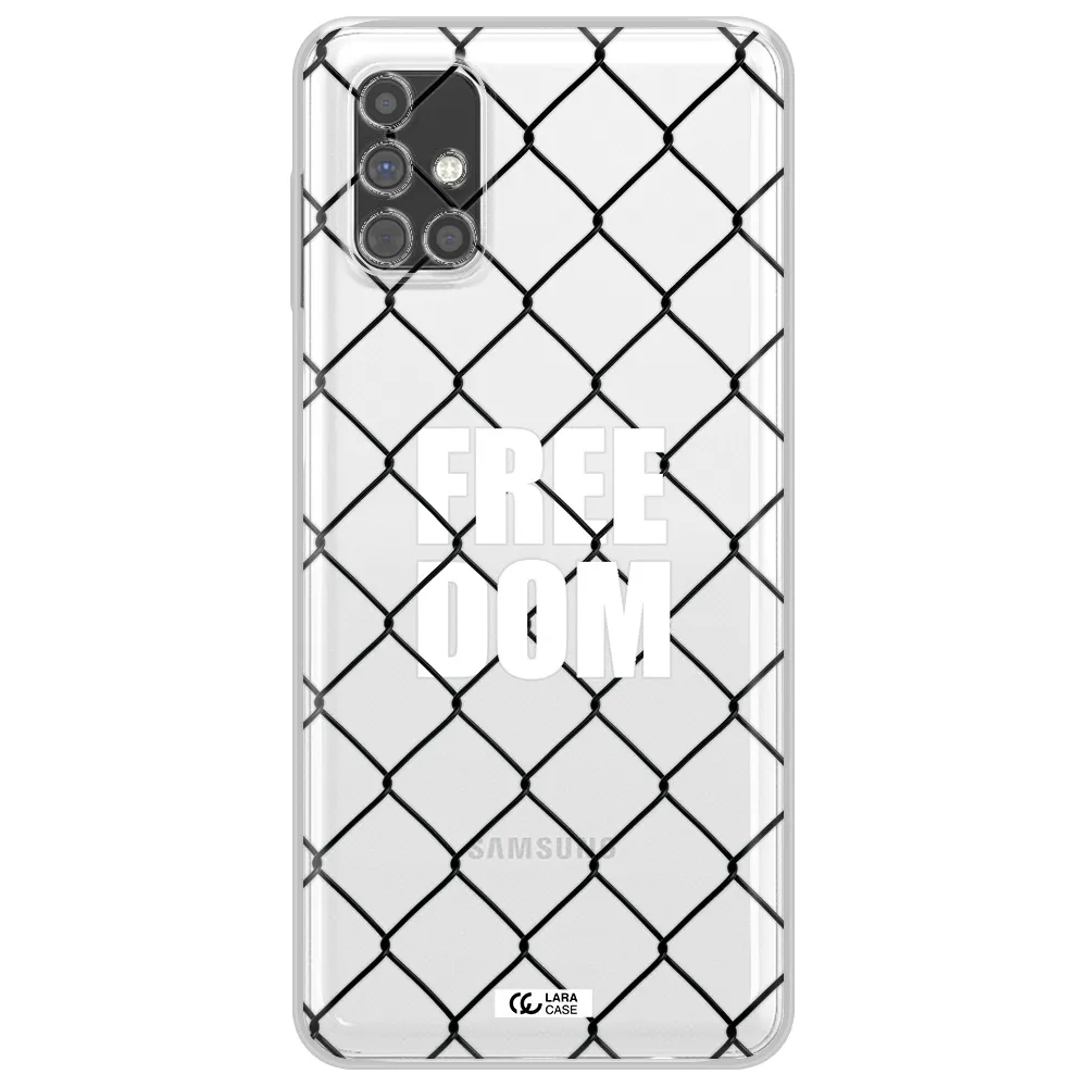 a close-up of a chain link fence Samsung M31S Clear TPU Case