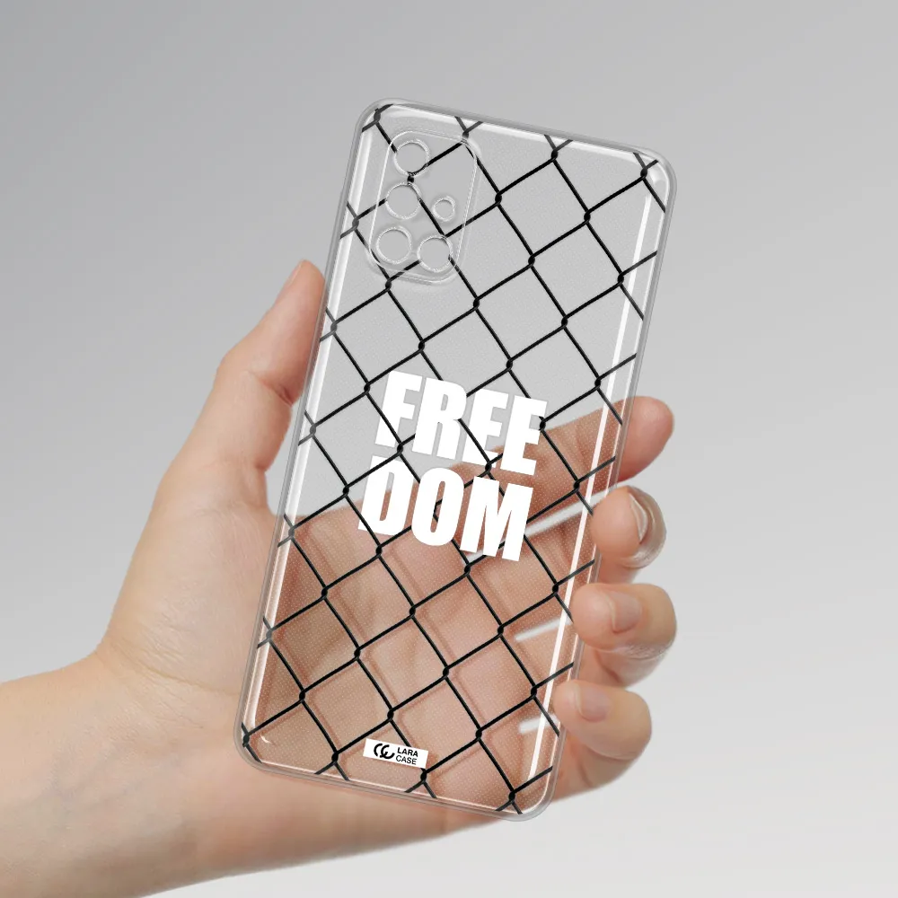 a close-up of a chain link fence Samsung M31S Clear TPU Case