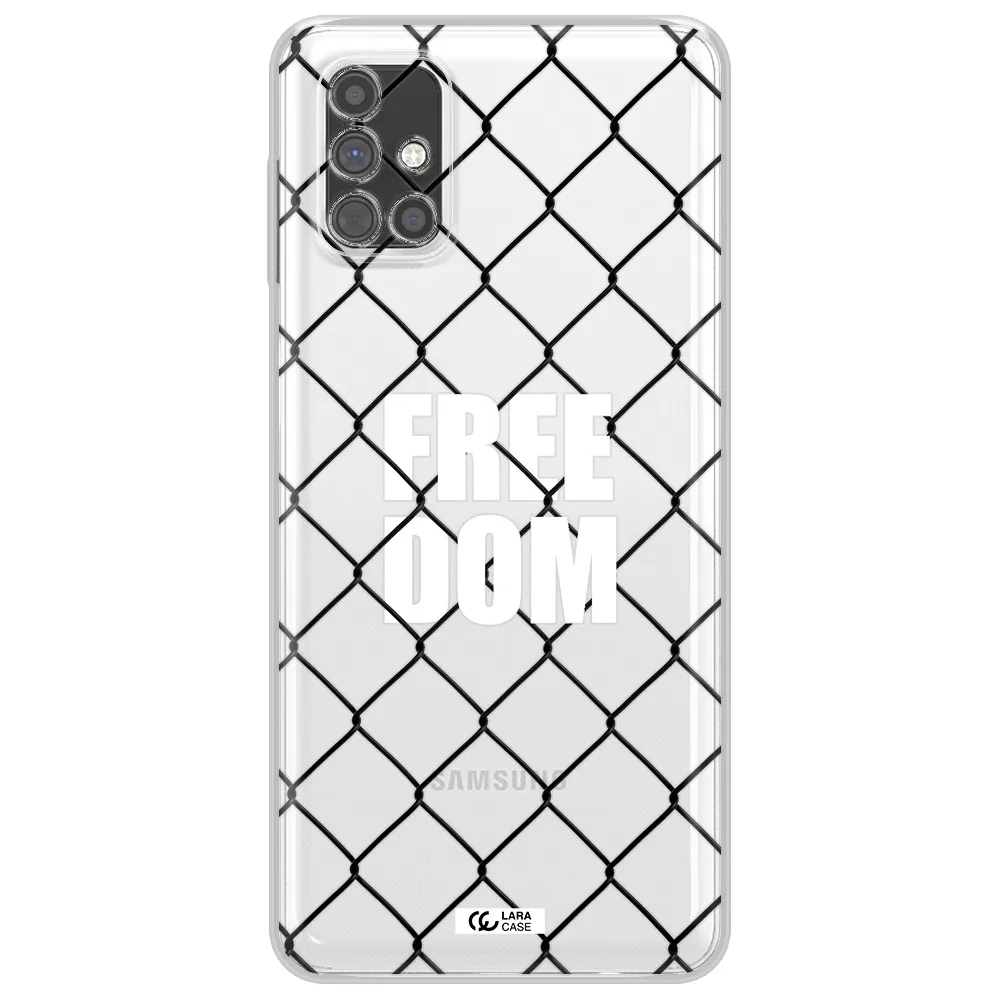 a close-up of a chain link fence Samsung M51 Clear TPU Case