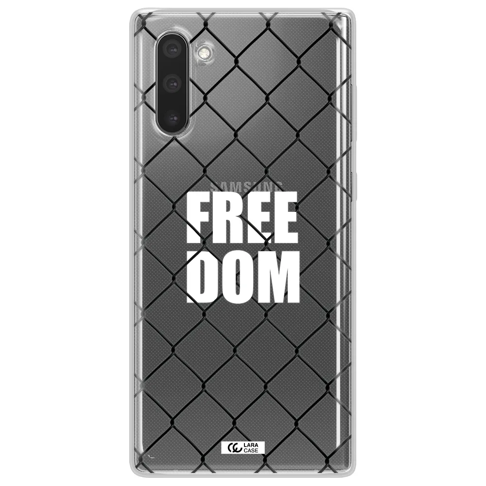 a close-up of a chain link fence Samsung Note 10 Clear TPU Case