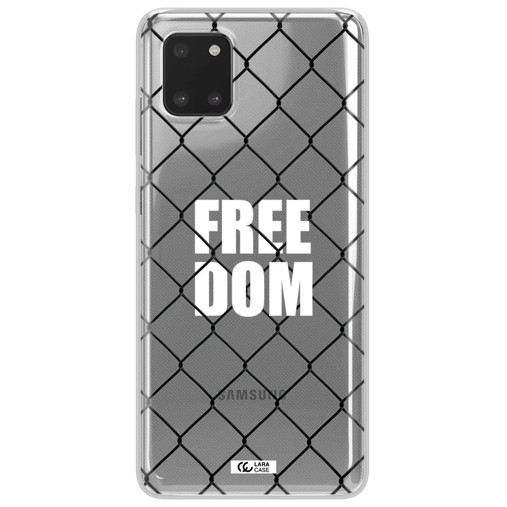 a close-up of a chain link fence Samsung Note 10 Lite Clear TPU Case