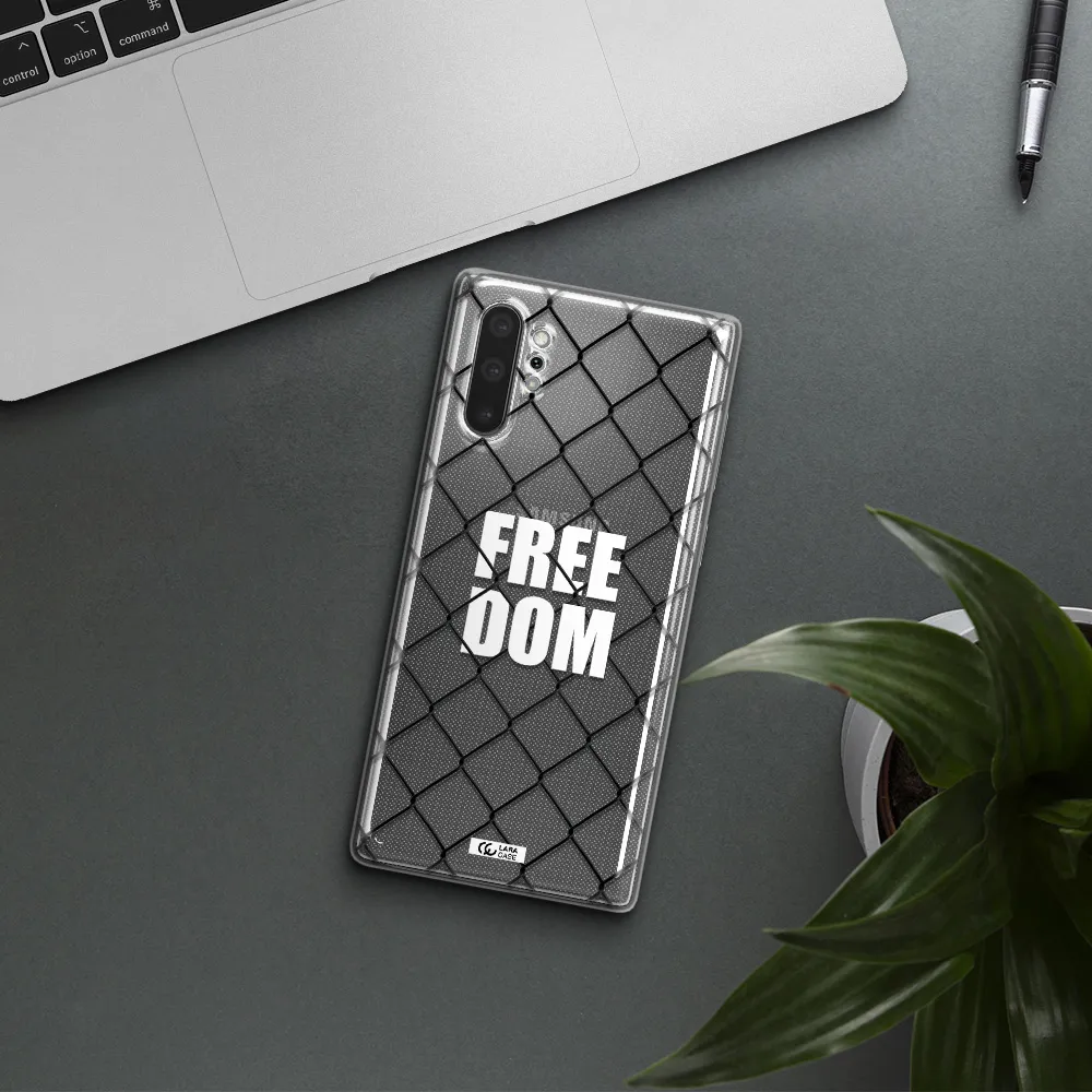 a close-up of a chain link fence Samsung Note 10 Plus Clear TPU Case