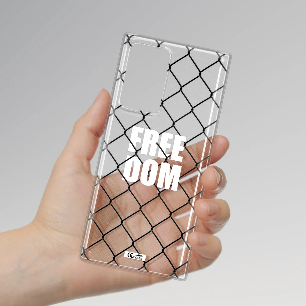 a close-up of a chain link fence Samsung Note 20 Ultra Clear TPU Case