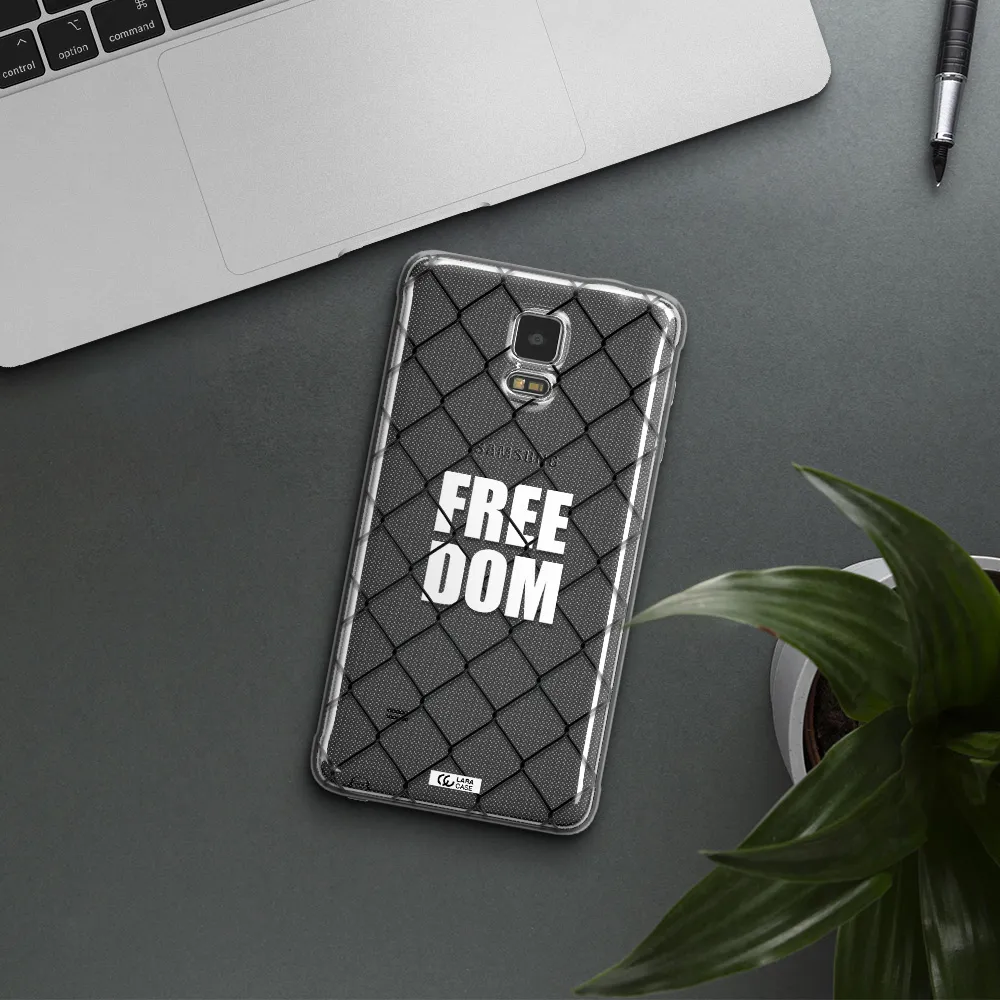 a close-up of a chain link fence Samsung Note 4 Clear TPU Case