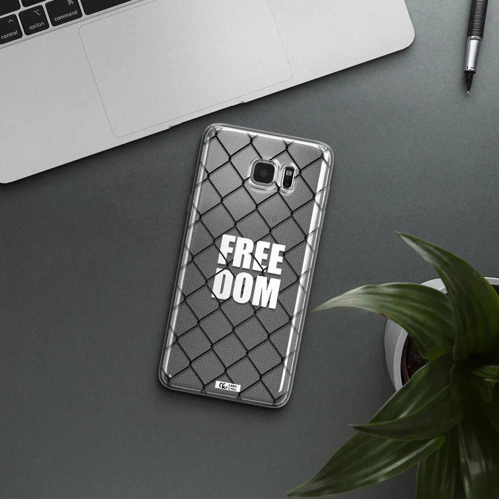 a close-up of a chain link fence Samsung Note 5 Clear TPU Case