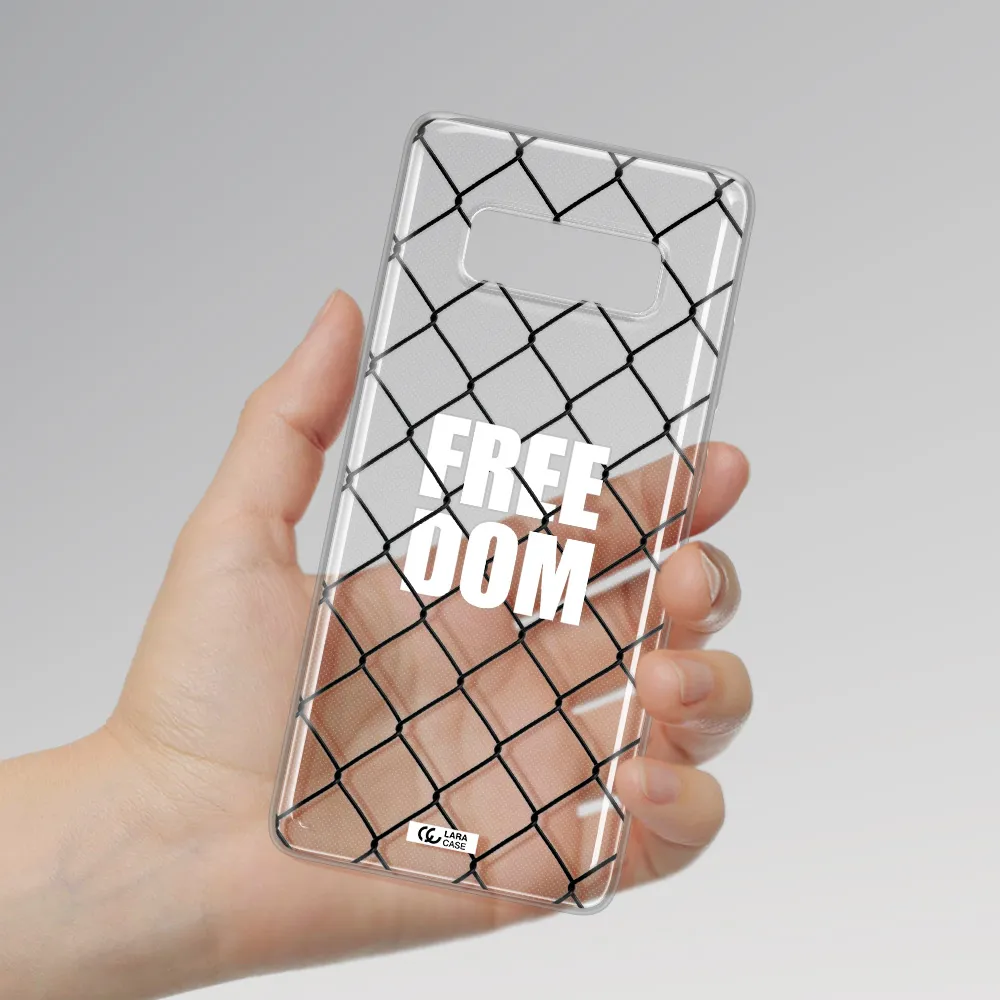 a close-up of a chain link fence Samsung Note 8 Clear TPU Case
