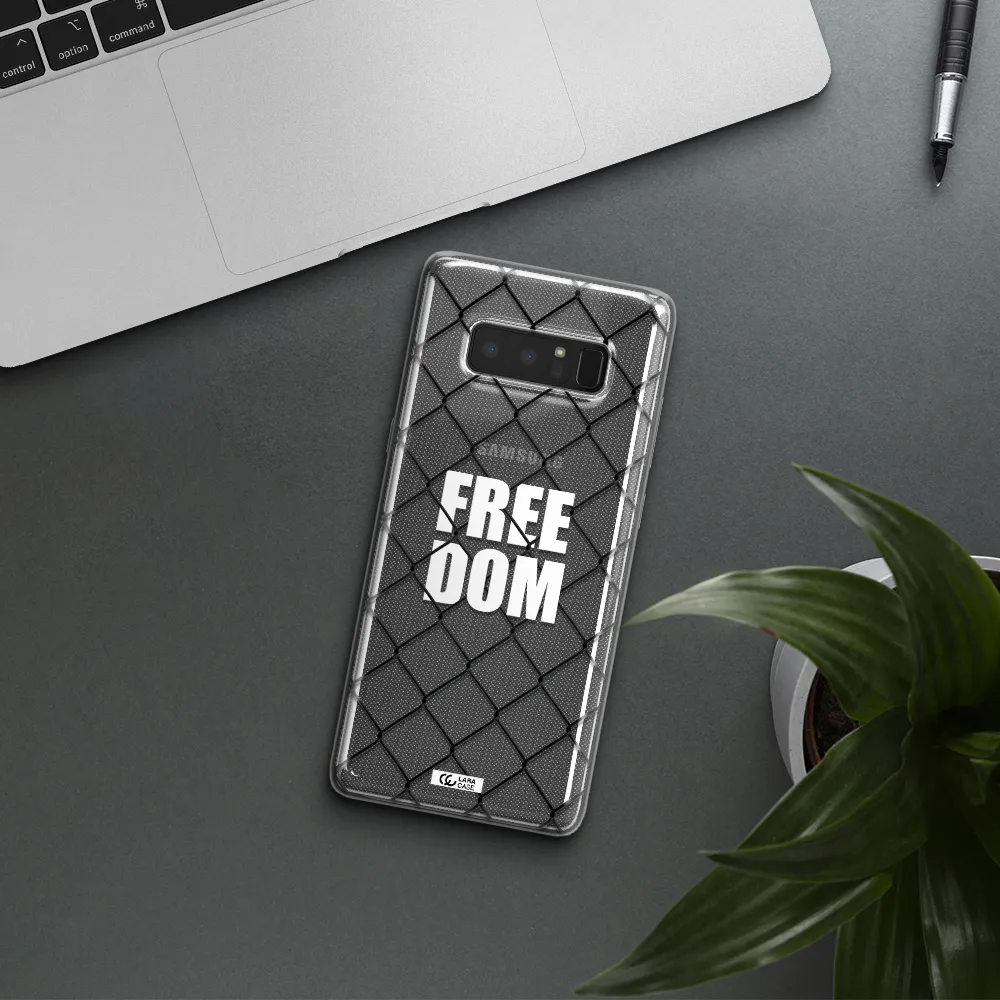 a close-up of a chain link fence Samsung Note 8 Clear TPU Case