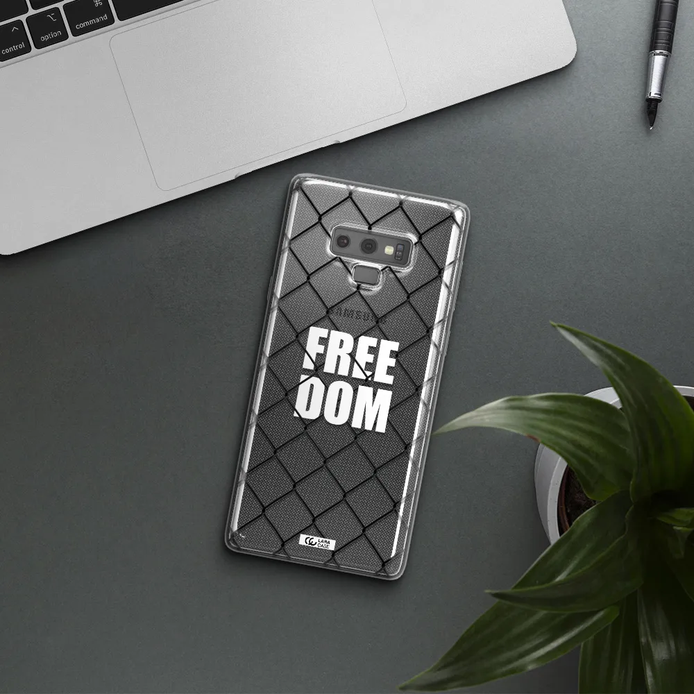 a close-up of a chain link fence Samsung Note 9 Clear TPU Case